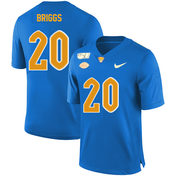 2019 Men #20 Dennis Briggs Pitt Panthers College Football Jerseys Sale-Royal